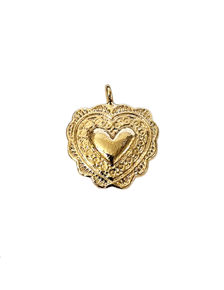 Pendentif médaillon coeur 13mm