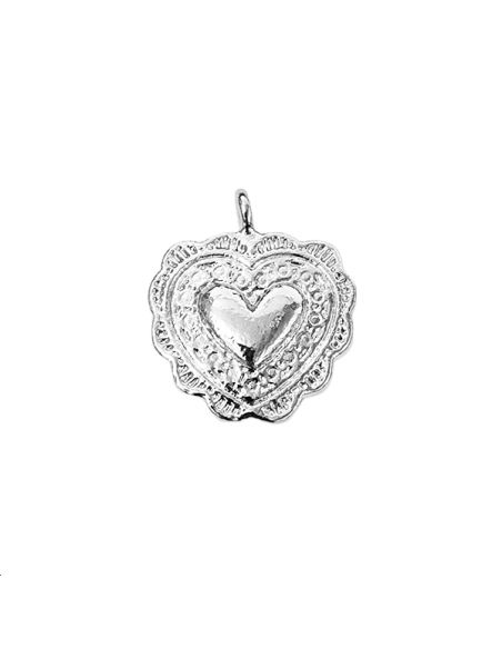 Pendentif médaillon coeur 13mm