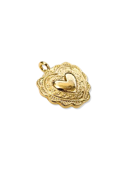 Pendentif médaillon coeur 13mm 2