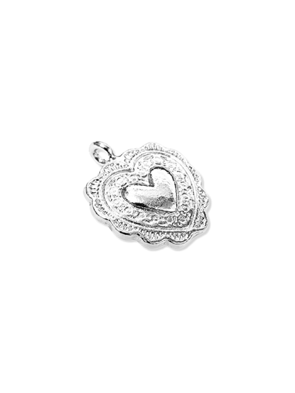 Pendentif médaillon coeur 13mm 2