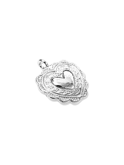 Pendentif médaillon coeur 13mm 2