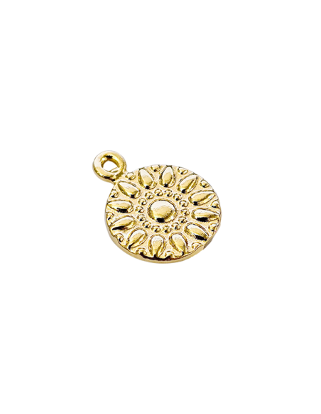 Pendentif rond décor soleil 11,2mm