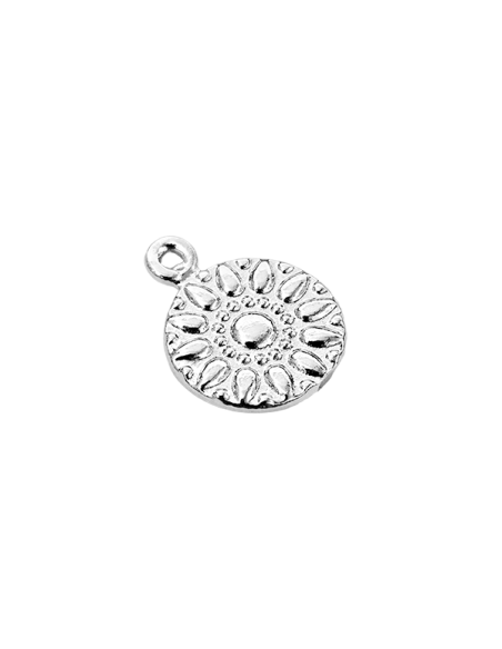 Pendentif rond décor soleil 11,2mm
