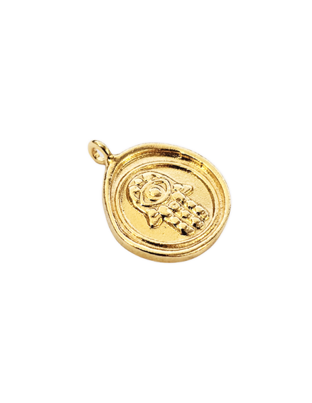 Pendentif rond décor main de fatma