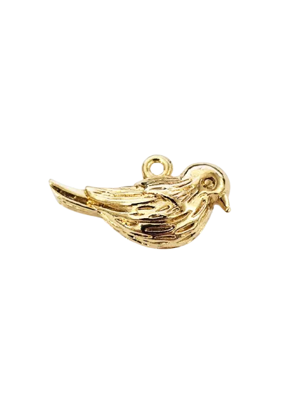 Pendentif oiseau 20x12mm doré 2