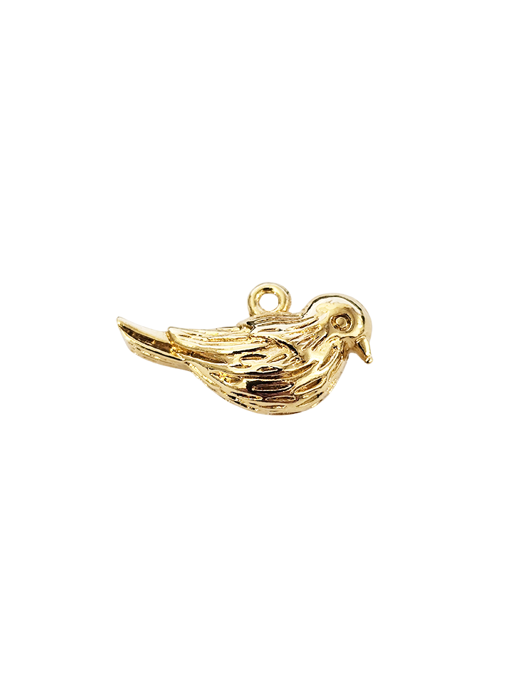 Pendentif oiseau 20x12mm doré