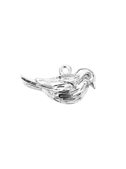 Pendentif oiseau 20x12mm plaqué arg 2