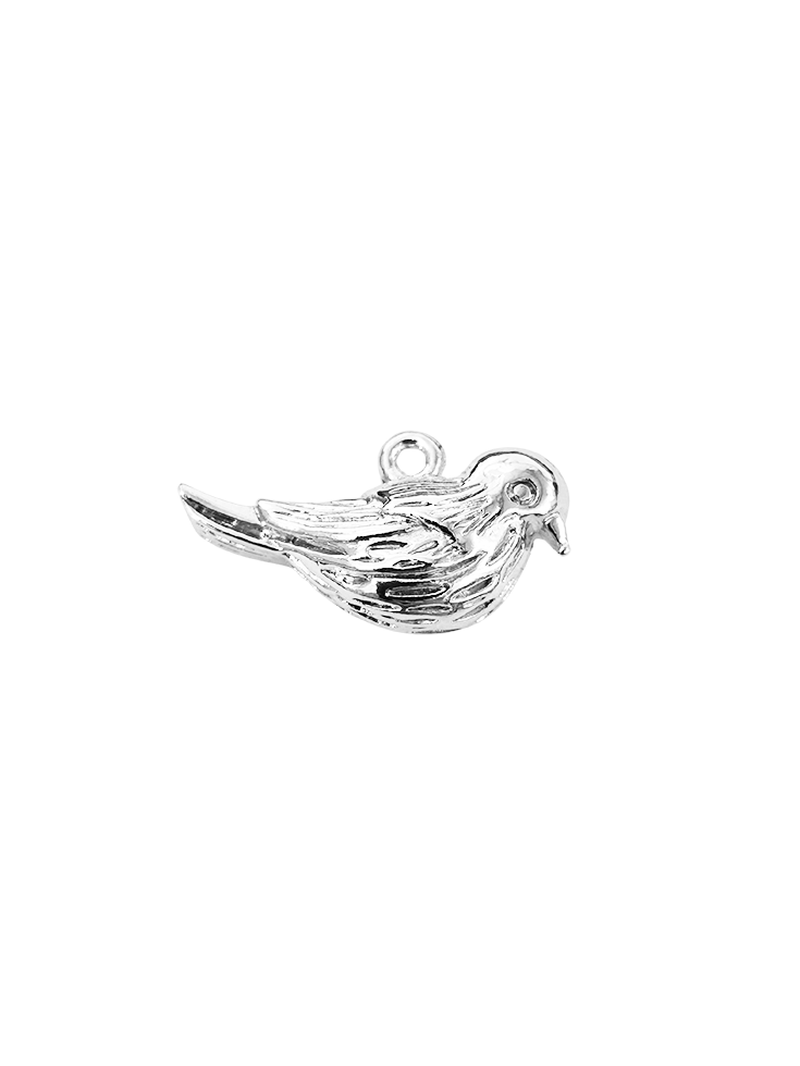 Pendentif oiseau 20x12mm plaqué arg