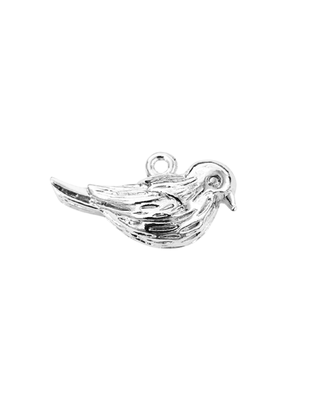 Pendentif oiseau 20x12mm plaqué arg