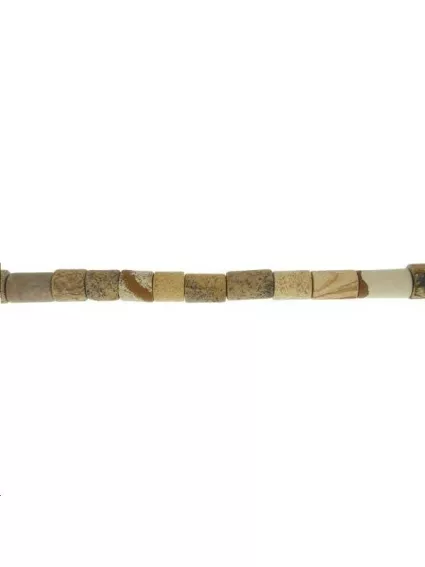 Jaspe picture 11-12mm  Les Cylindres et Rondelles en lot- 1