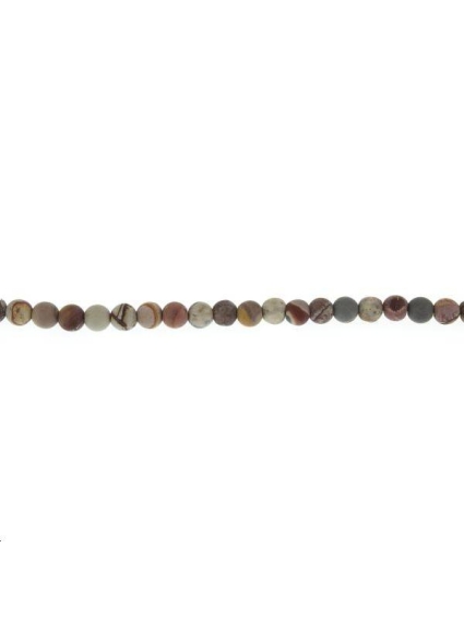 Rhyolite dendritique du Sonoran 5-6mm  Les perles rondes 6-7mm en lot- 1