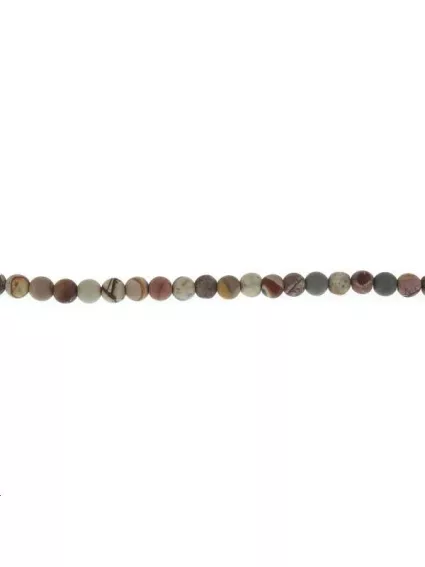 Rhyolite dendritique du Sonoran 5-6mm  Les perles rondes 6-7mm en lot- 1