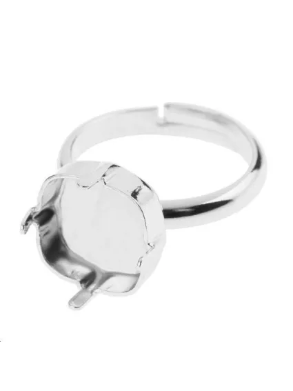 Corps de bague avec sertissure carrée 12mm  Bagues- 1