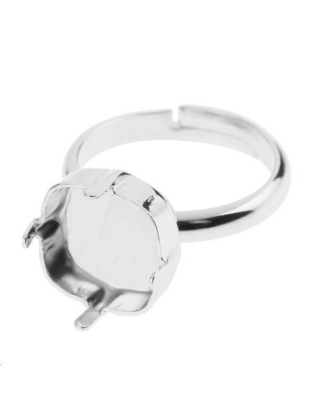 Corps de bague avec sertissure carrée 12mm  Bagues- 1 Corps de bague avec sertissure carrée 12mm  Bagues- 1
