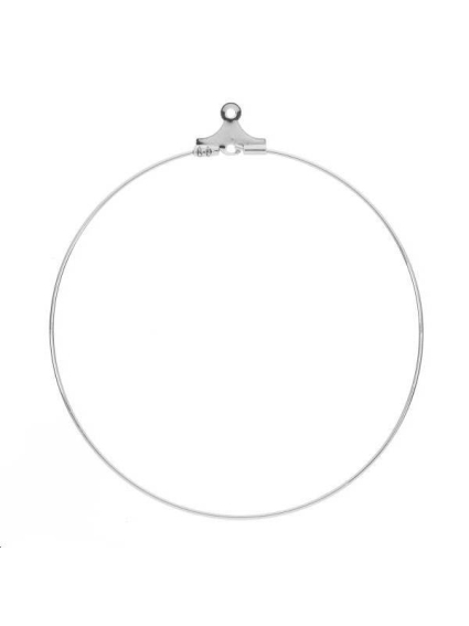 Créoles ouvertes 50mm avec anneau  Boucles d'oreilles- 1
