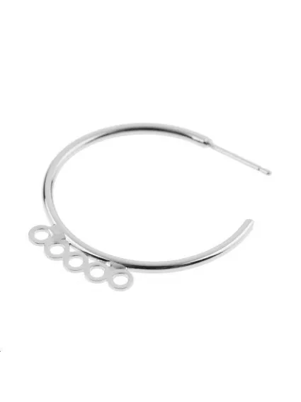 Créoles 1,6x30mm avec 5 anneaux  Boucles d'oreilles- 1
