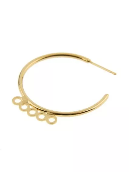 Créoles 1,6x30mm avec 5 anneaux  Boucles d'oreilles- 1